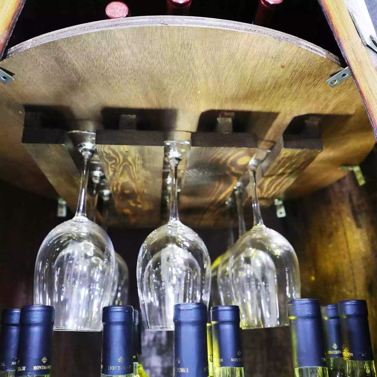 Wine Barrel Multi-Use Bar Cabinet (Pub Table - Barrel Bar - Whiskey Barrel Bar)