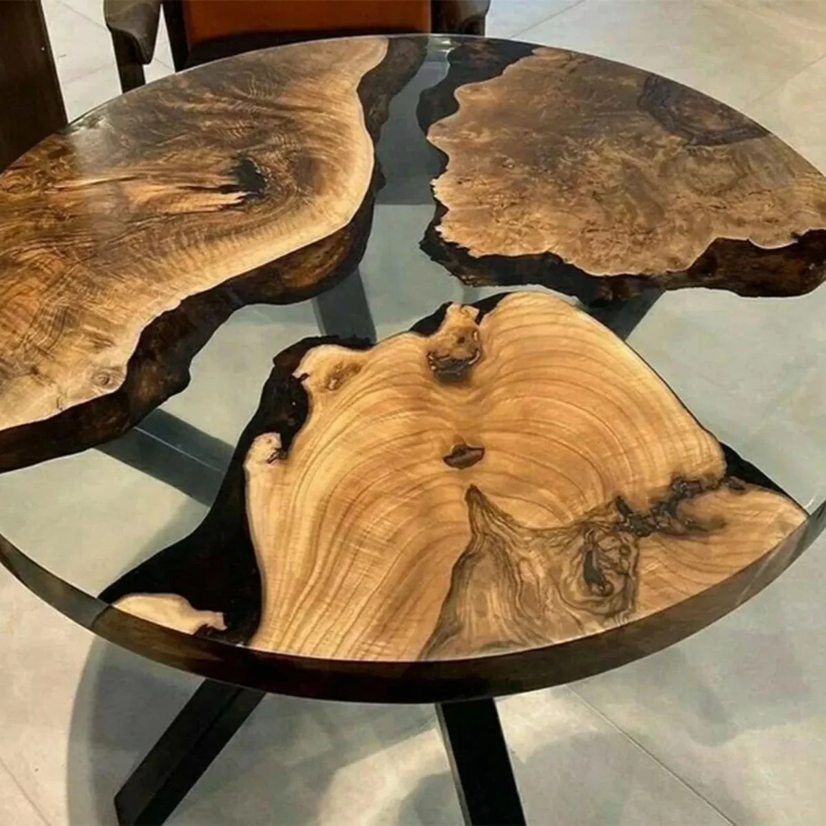 Live Edge Table, Round Epoxy Table, Wood Dining Table, Epoxy Resin Table Tops